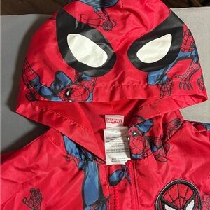 Spiderman Full-Zip Hooded Lightweight Rain Jacket Kid’s Size 3-4T
